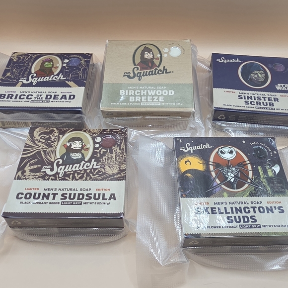 Dr. Squatch Other - 5 Dr. Squatch Soap Lot (Vacuum Sealed) Black Currant Vanilla Birch Bone Flower